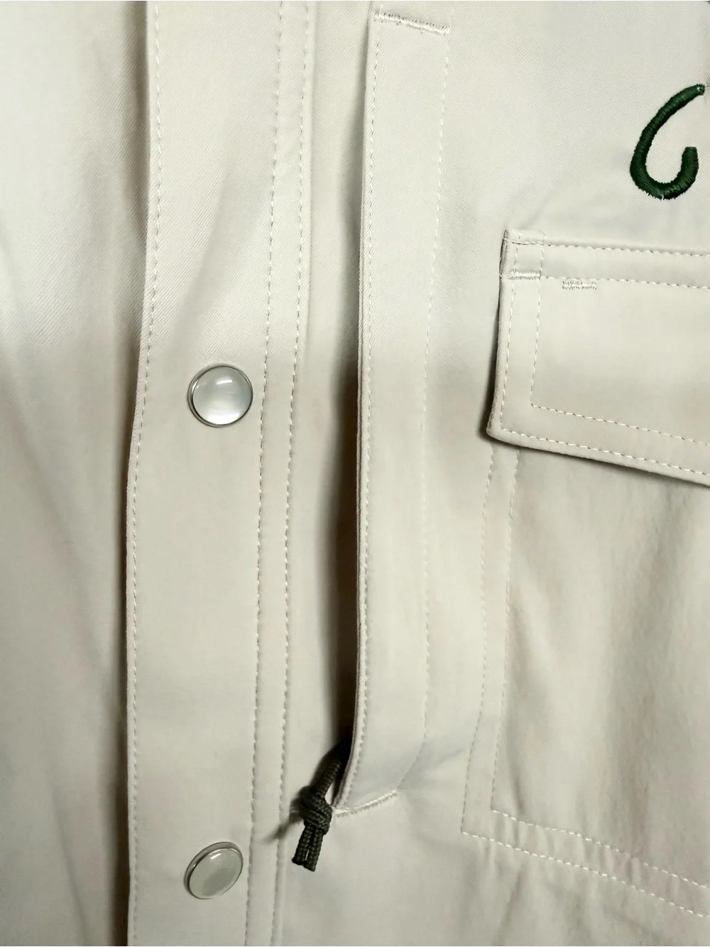 PONCHO Four Sixes Ranch Light Beige Button-Up Shirt with Chest Pockets - Picture 4 of 5
